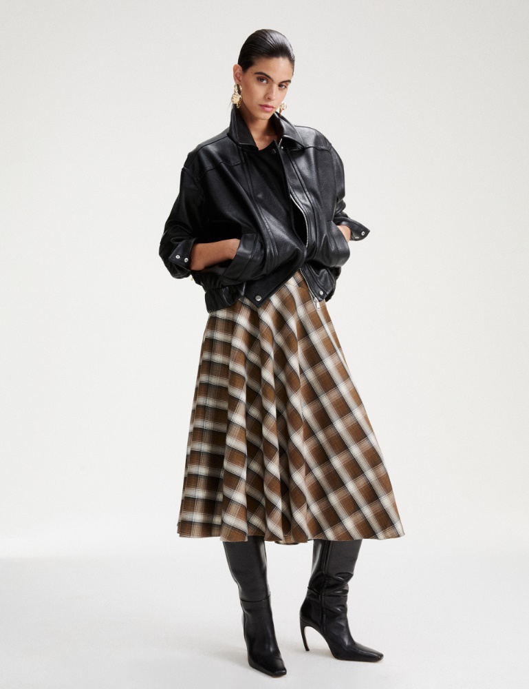 Gonna semi ruota in misto viscosa stretch - Marella