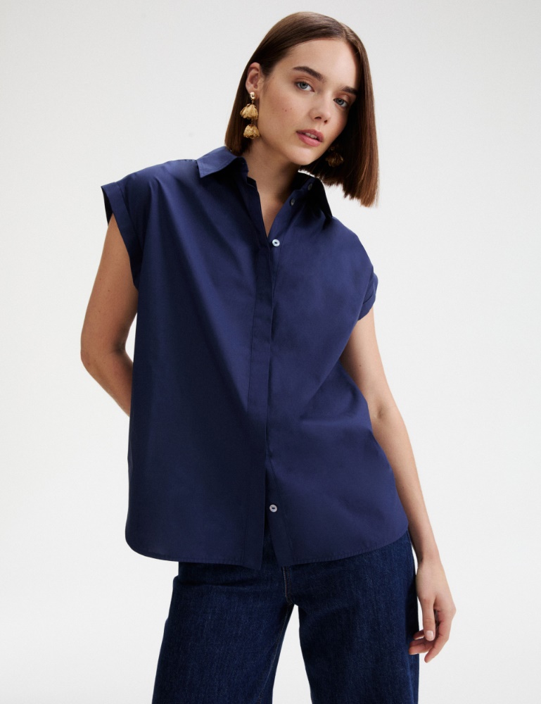 Camicia smanicata in popeline - Marella