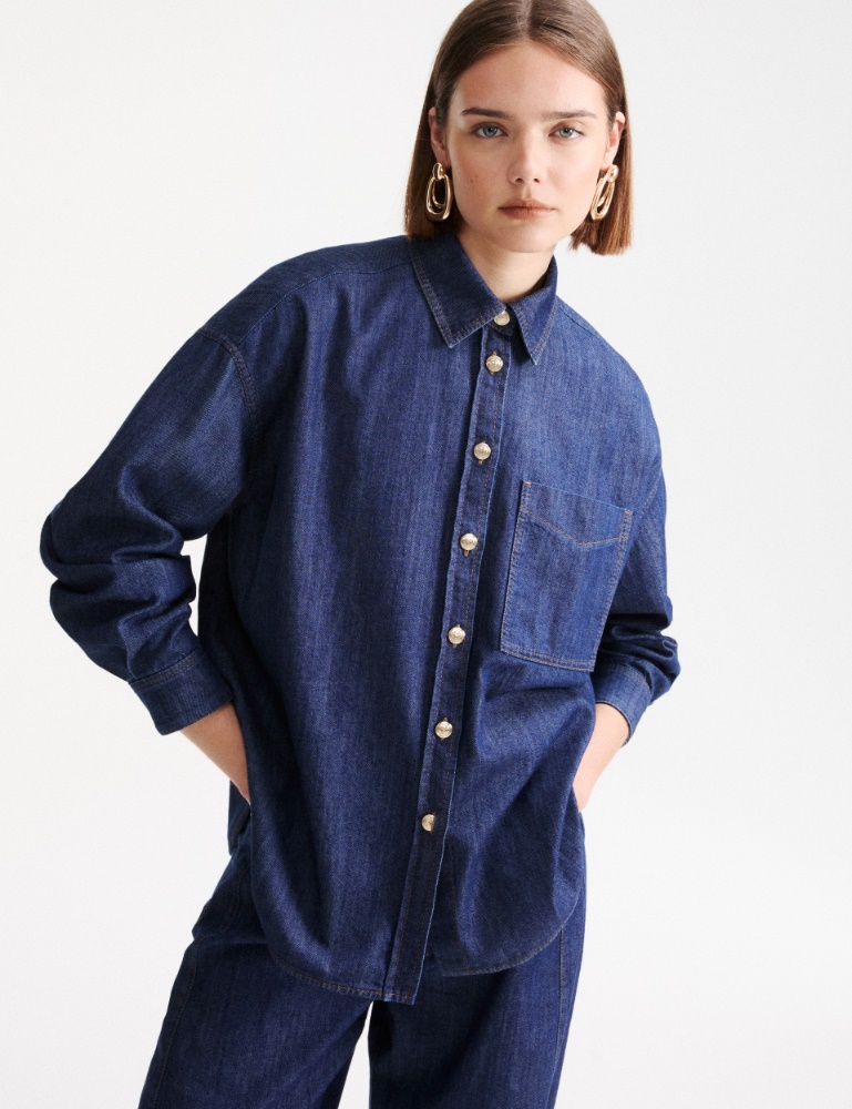 Oversized fluid denim shirt - Marella