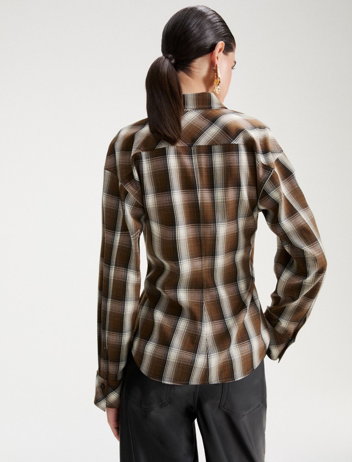 Asymmetric viscose-blend shirt - KAKI - Marella - 3