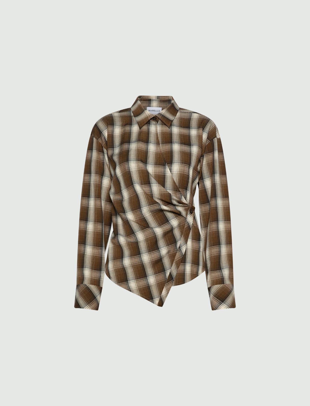 Asymmetric viscose-blend shirt - KAKI - Marella