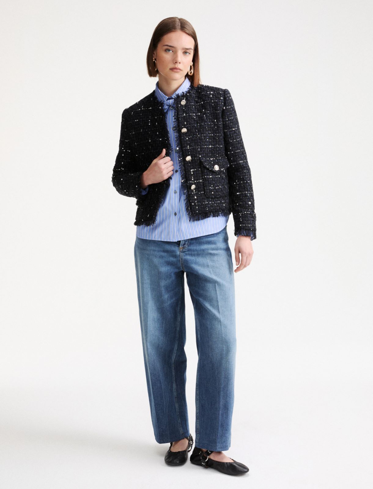 Boxy-fit poplin shirt - Deep blue - Marella - 2