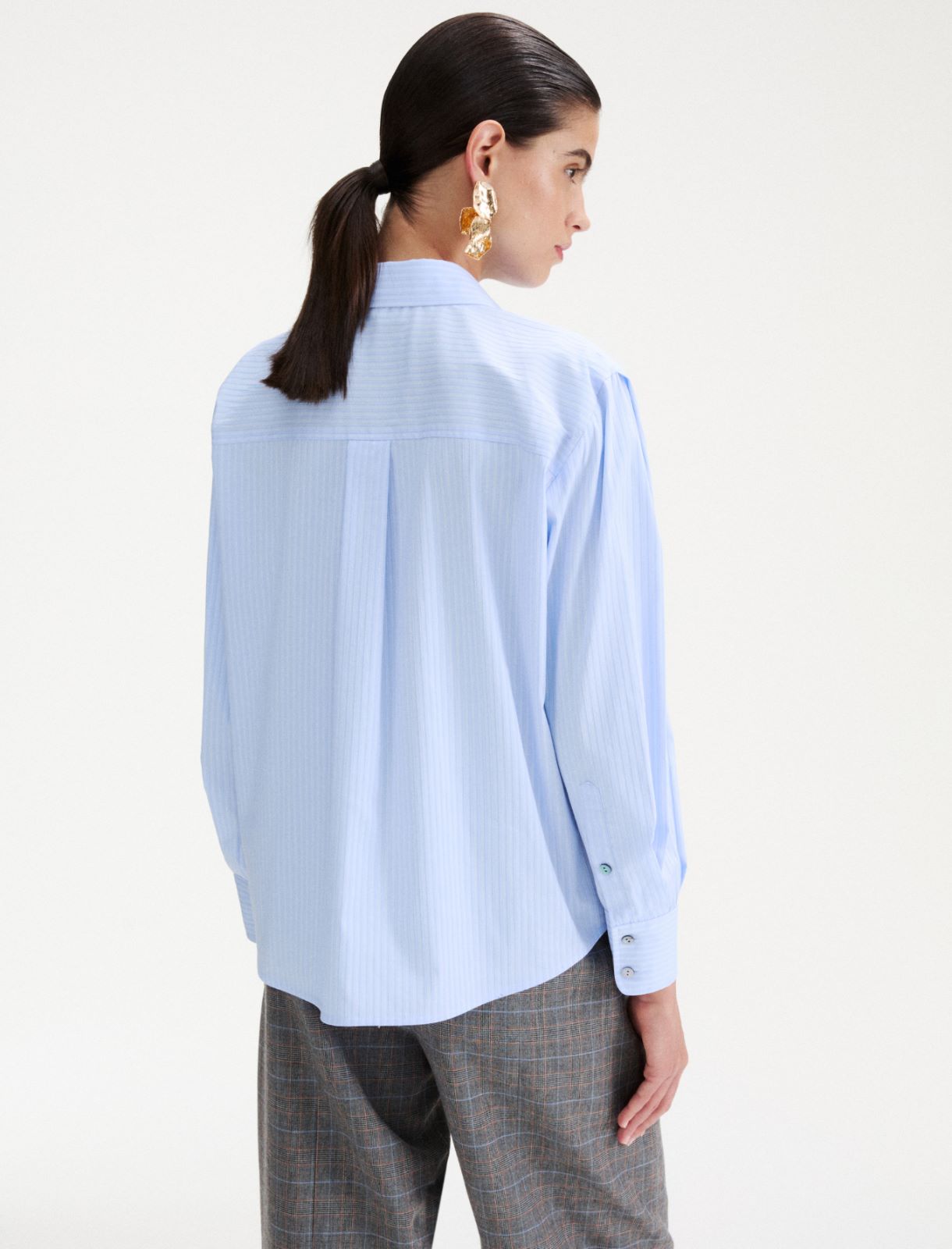 Crystal-embellished poplin shirt - DEEP BLUE - Marella - 3