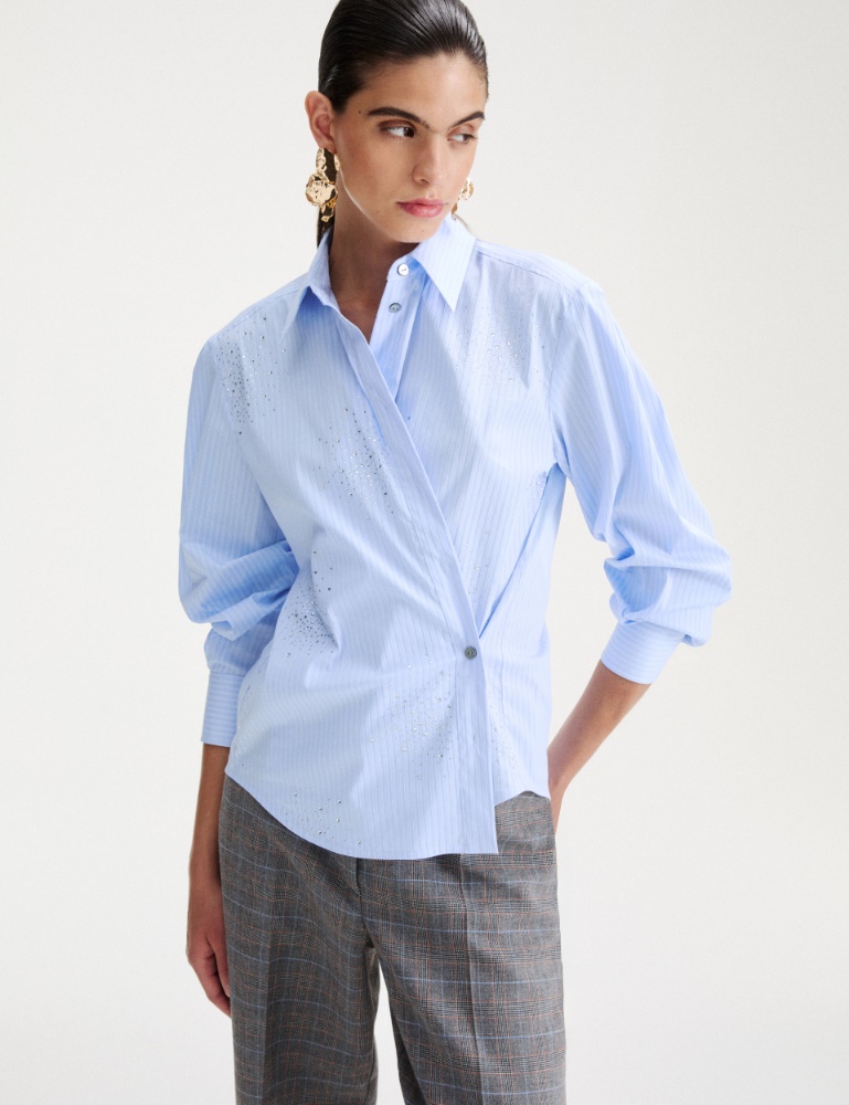 Camicia in popeline con cristalli - Marella