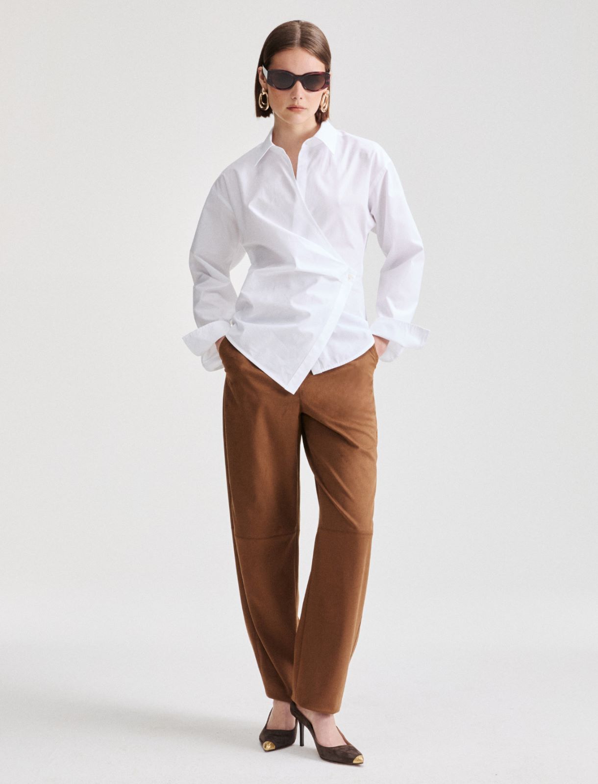 Camisa asimétrica de popelina - Blanco - Marella - 2