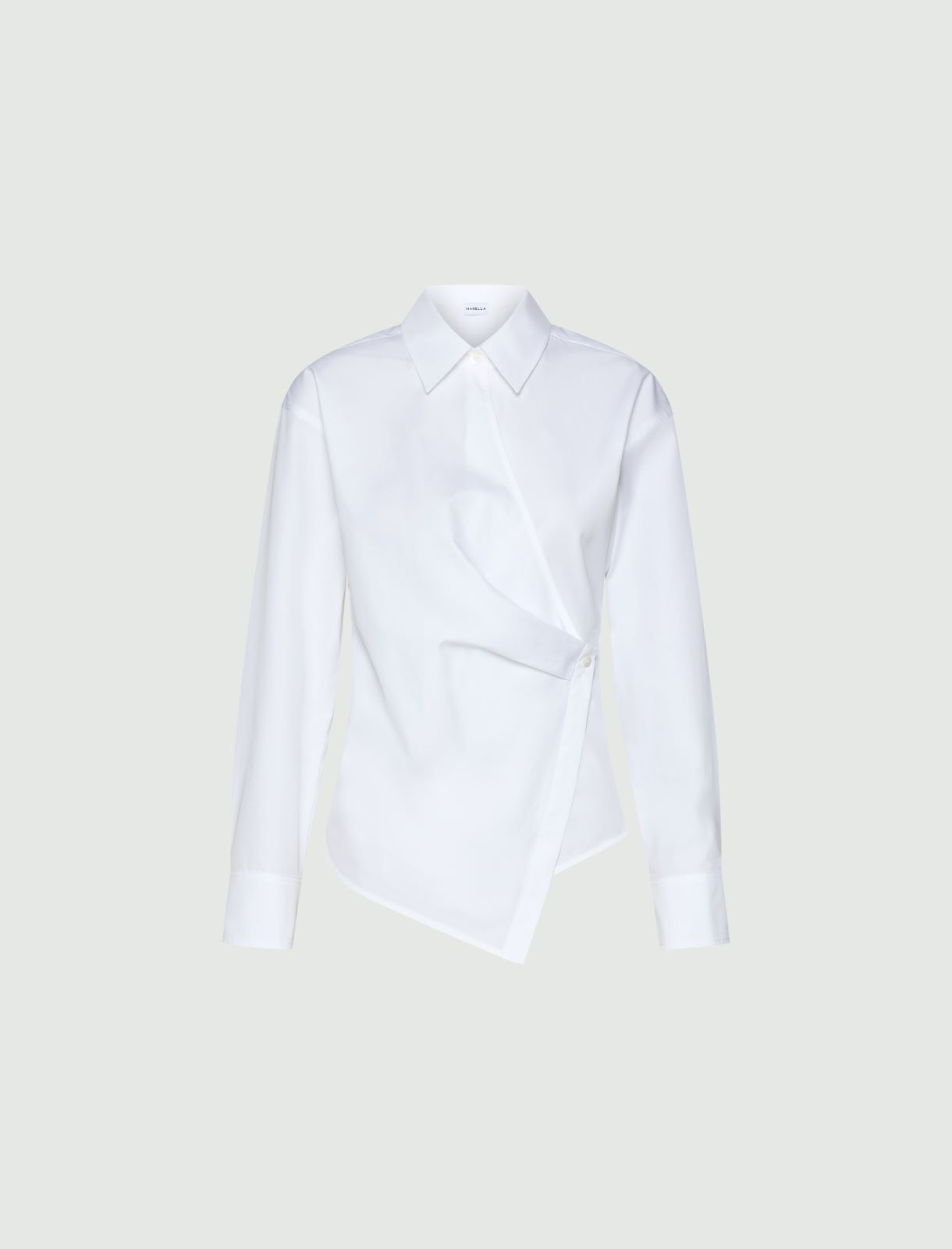 Camisa asimétrica de popelina - Blanco - Marella