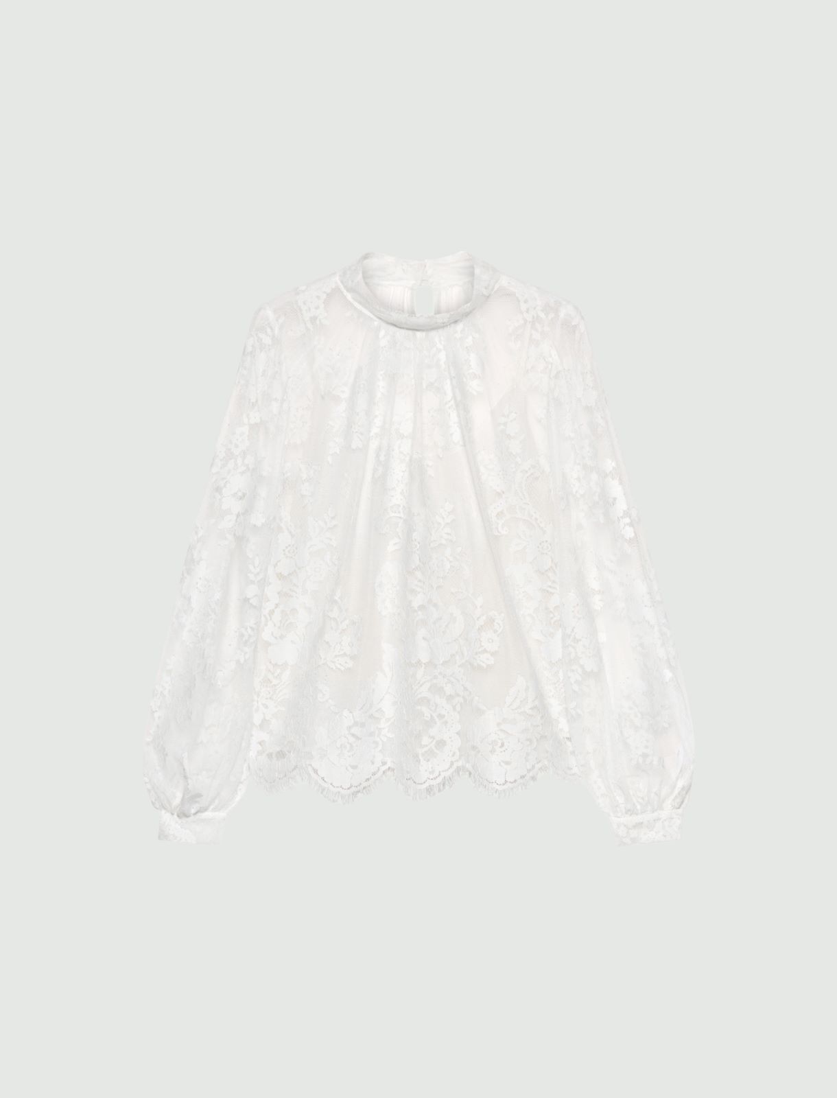 Blusa in pizzo - BIANCO LANA - Marella