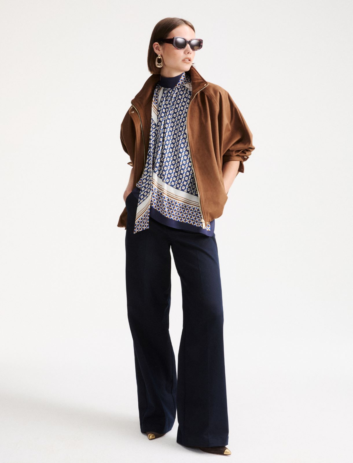 Pantalon droit à pli marqué - Bleu nuit - Marella - 2