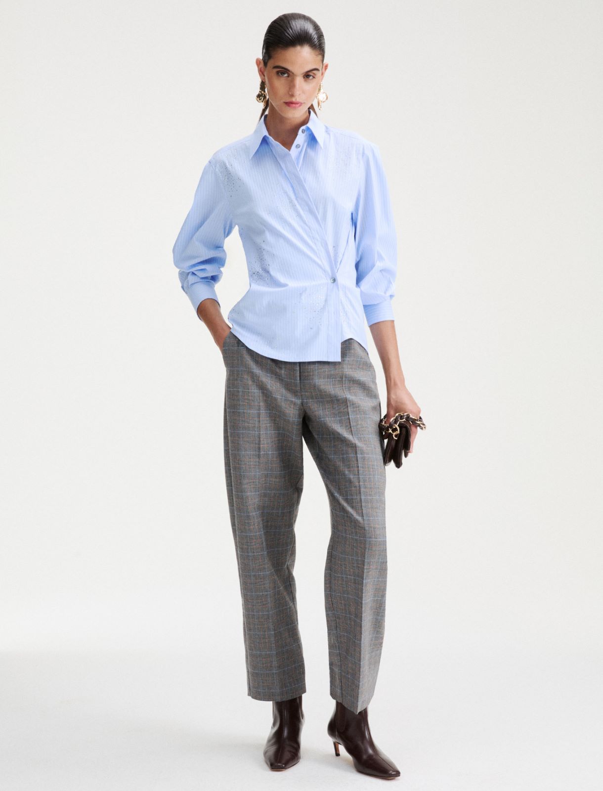 Pantalone barrel in misto viscosa - GRIGIO - Marella - 2