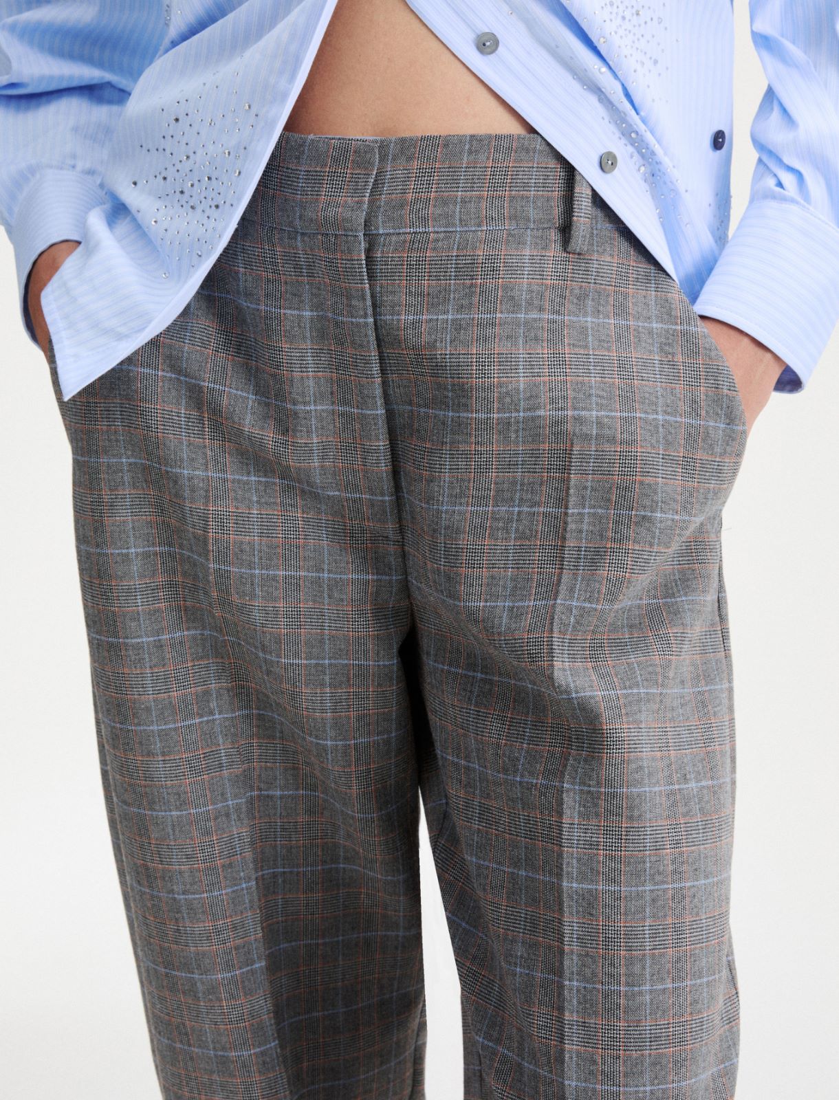 Pantalone barrel in misto viscosa - GRIGIO - Marella - 5