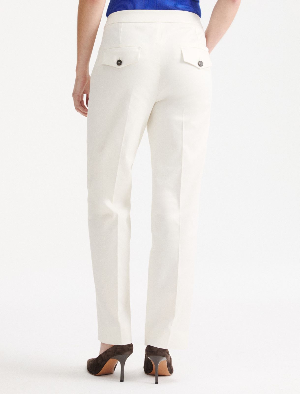 Pantalón de pitillo de mezcla de algodón - Blanco - Marella - 3