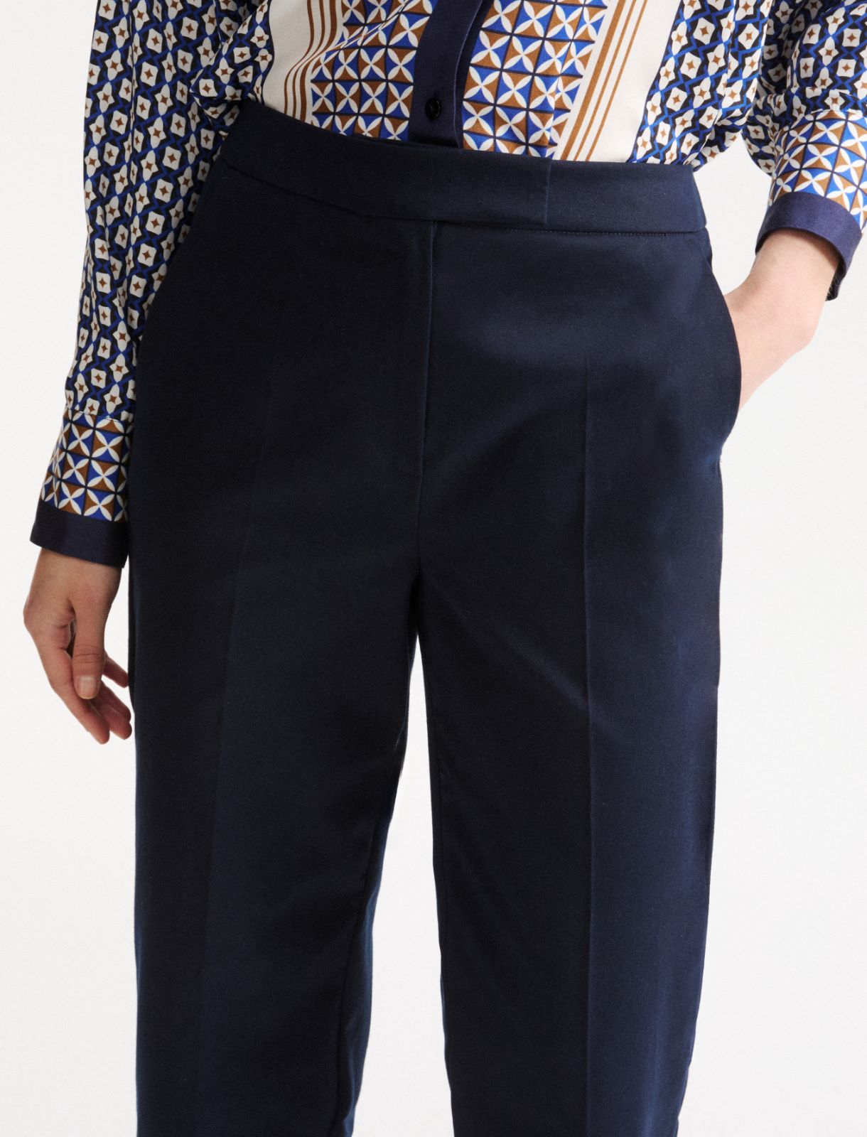 Pantalón de pitillo de mezcla de algodón - Azul noche - Marella - 5