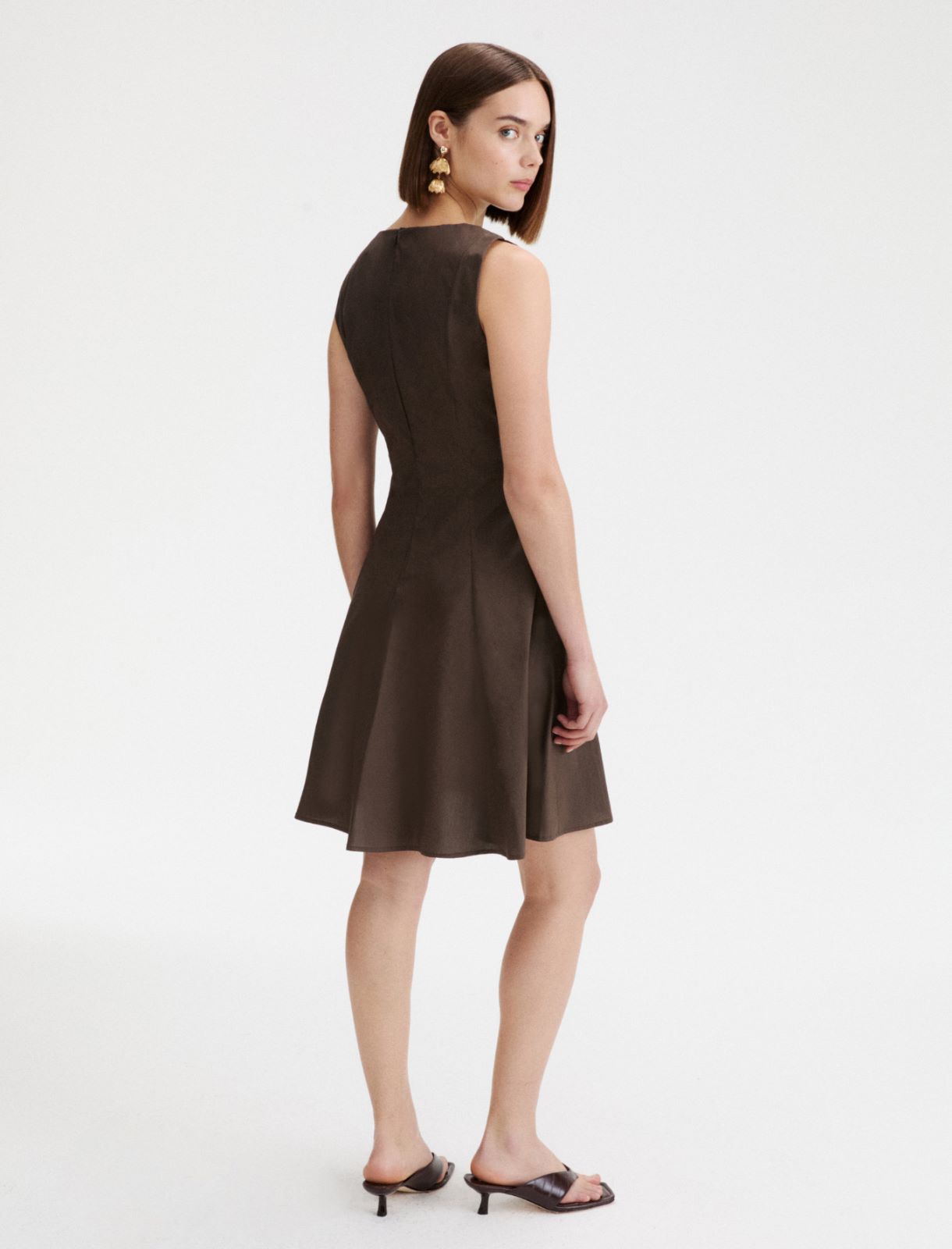 Kleid im Fit-and-Flare-Schnitt aus Popeline - BRAUN - Marella - 3