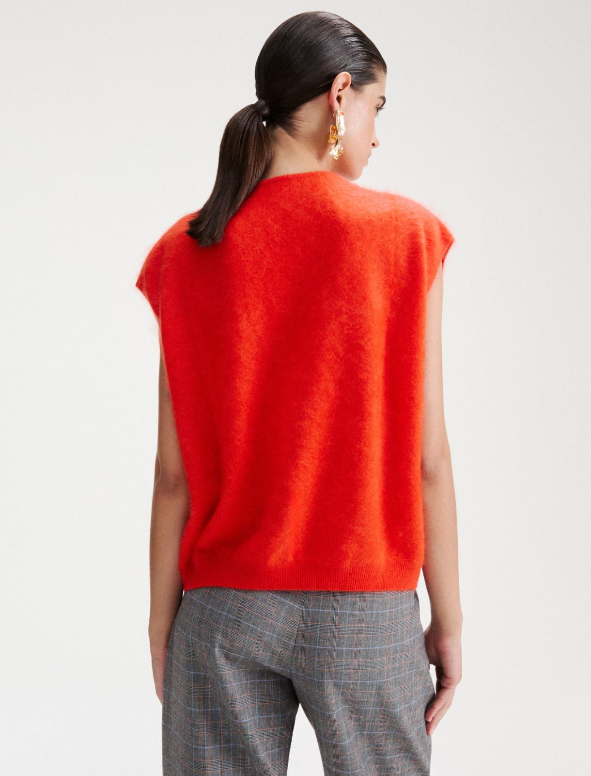 Gilet boxy in merino extrafine - ARANCIO - Marella - 3