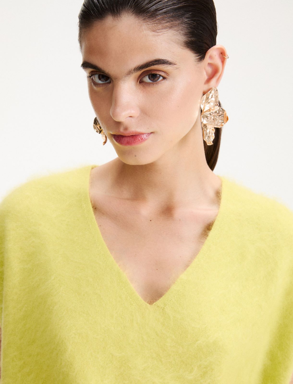 Gilet boxy in merino extrafine - LIME - Marella - 5
