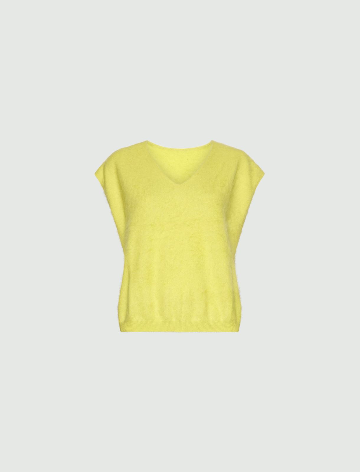 Boxy extra-fine merino wool slipover - LIME - Marella