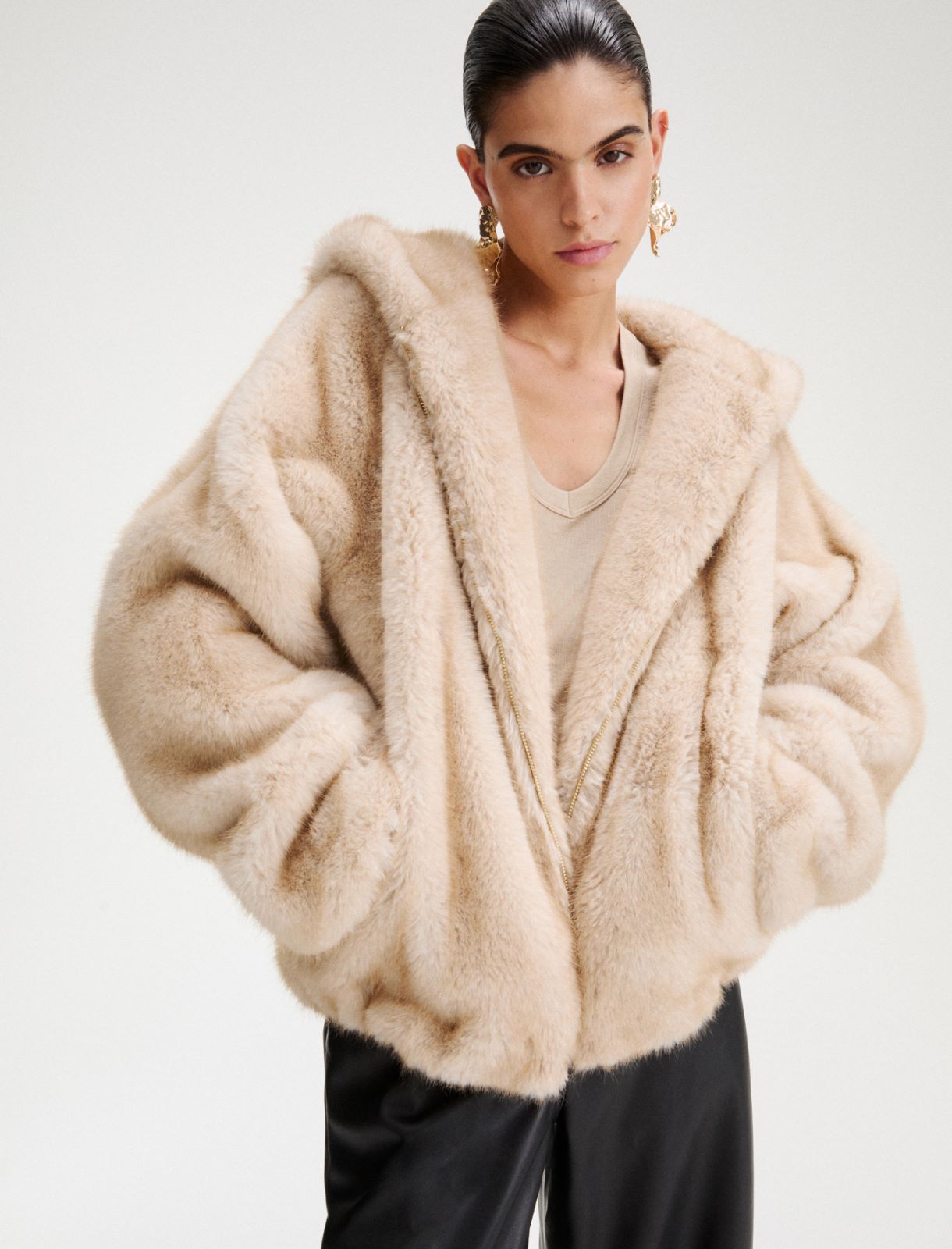 Hooded jacket - BEIGE - Marella - 4