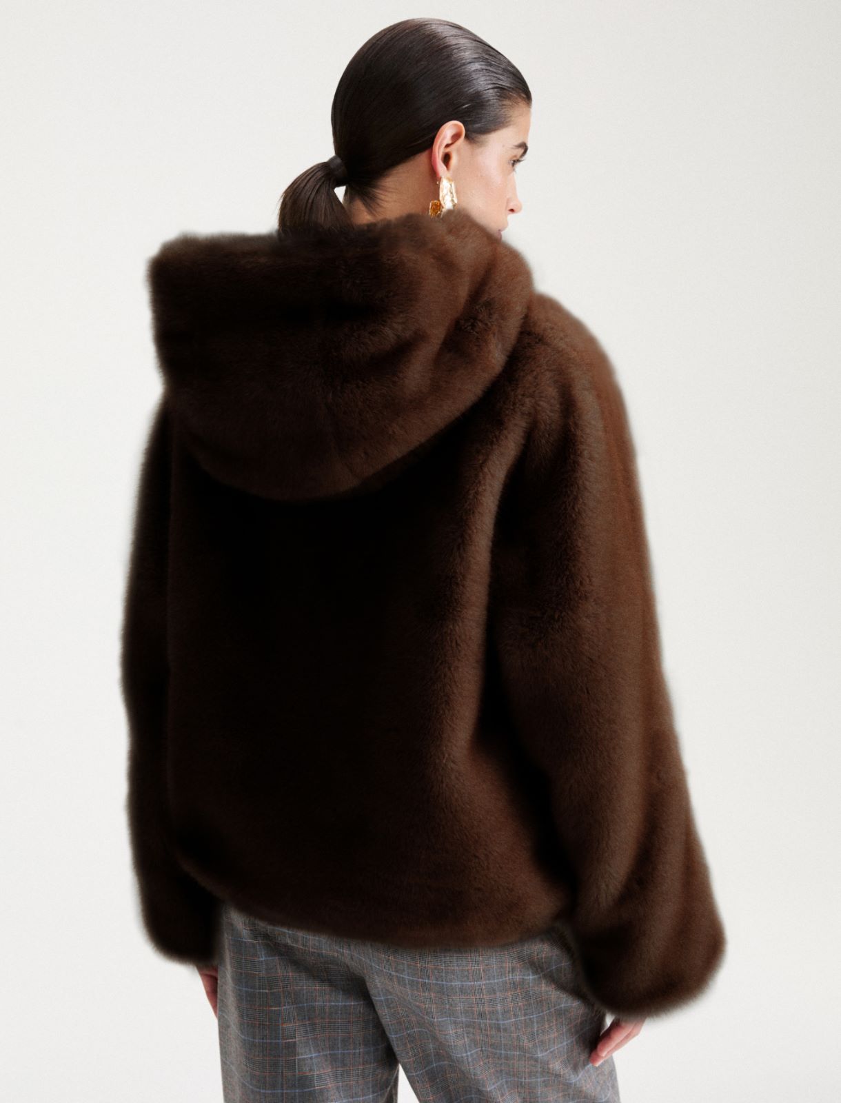 Hooded jacket - DARK BROWN - Marella - 3