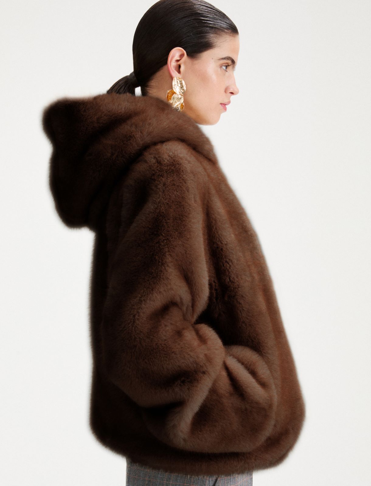 Hooded jacket - DARK BROWN - Marella - 5