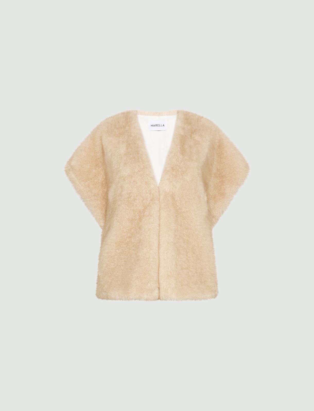 Furry fabric gilet - BEIGE - Marella