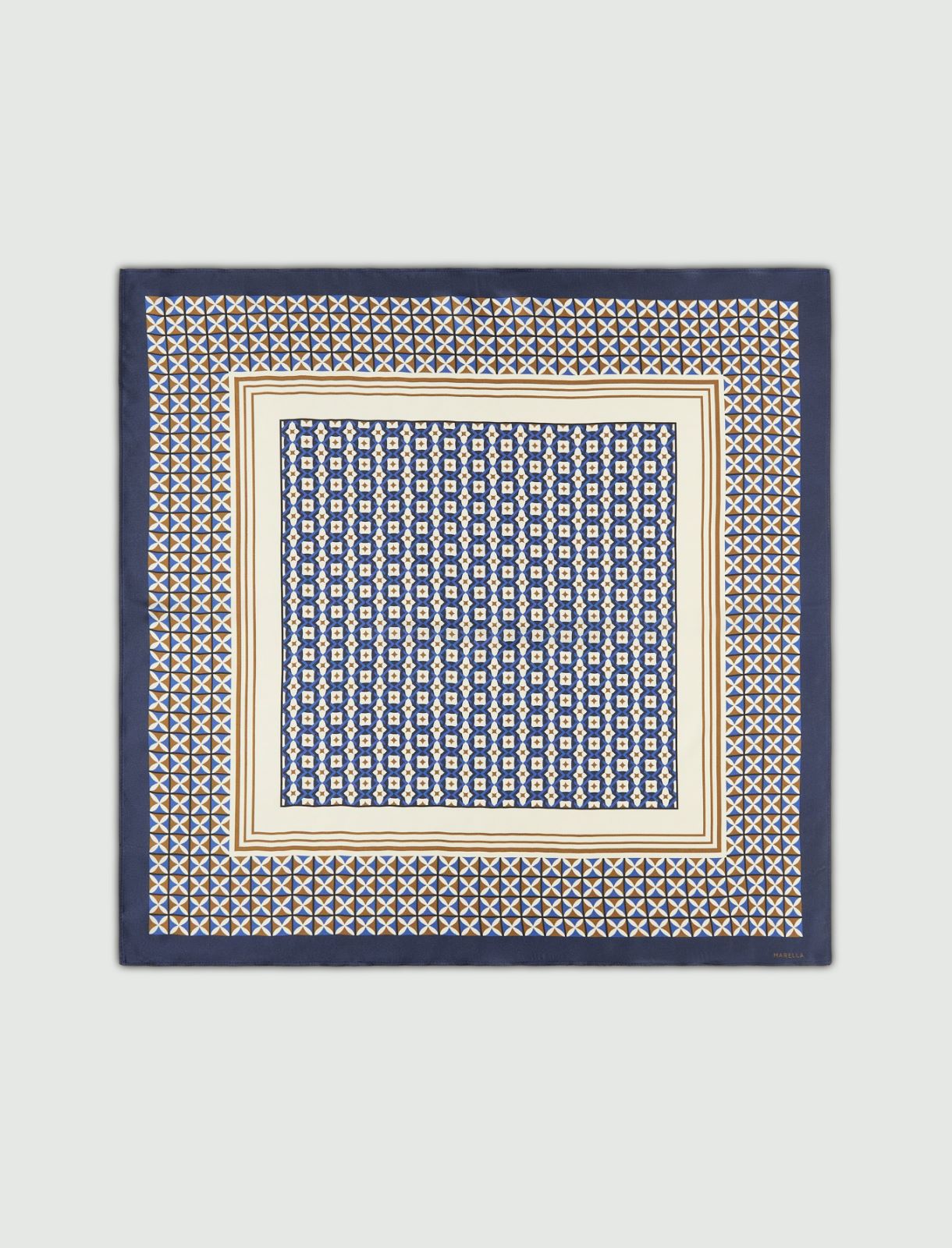 Fular de sarga de seda - Azul royal - Marella - 4