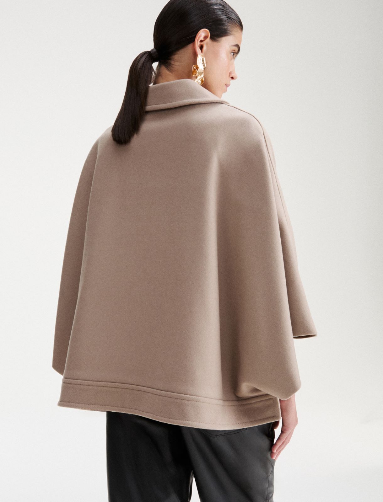 Tech wool cape - HAZELNUT BROWN - Marella - 3