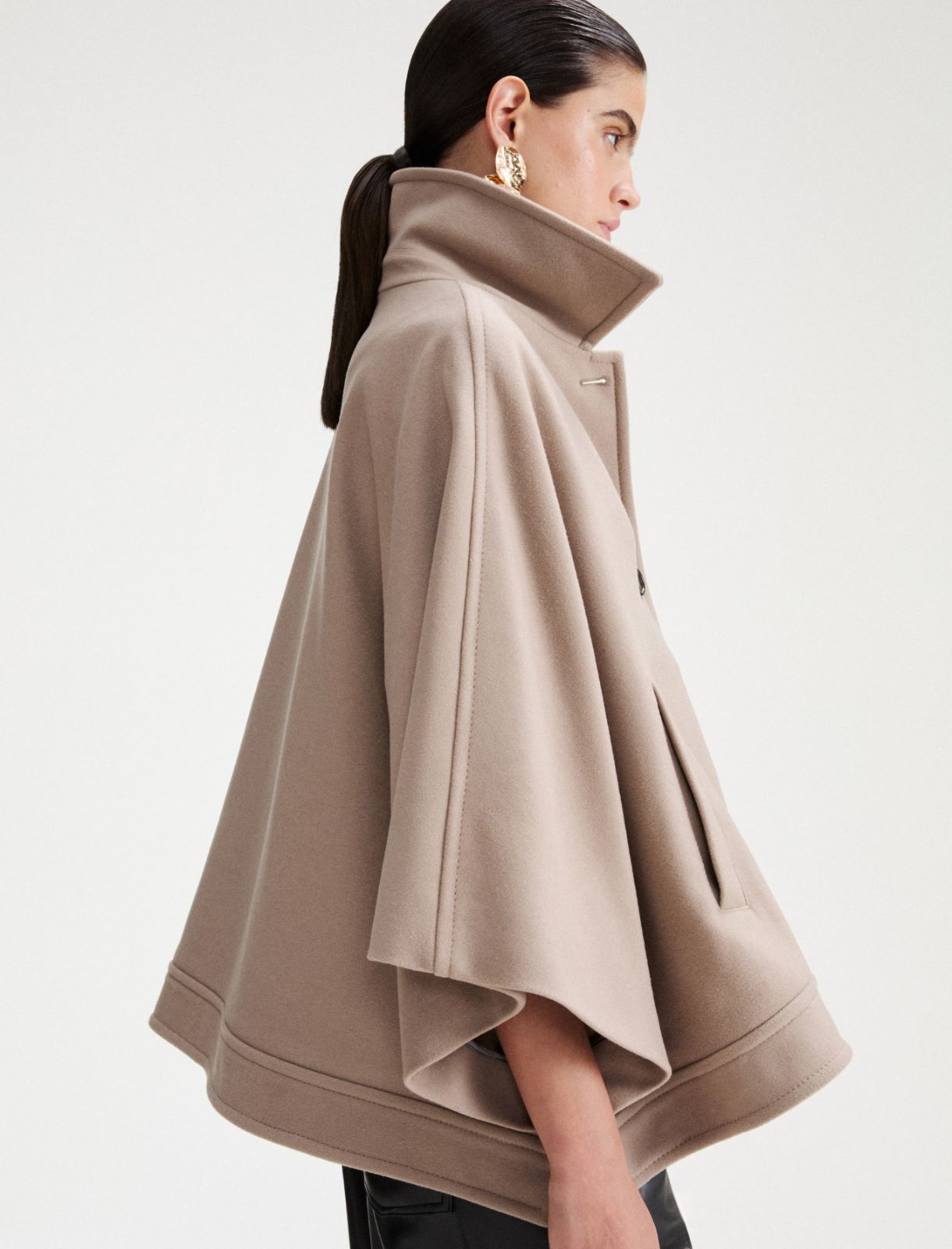 Tech wool cape - HAZELNUT BROWN - Marella - 5