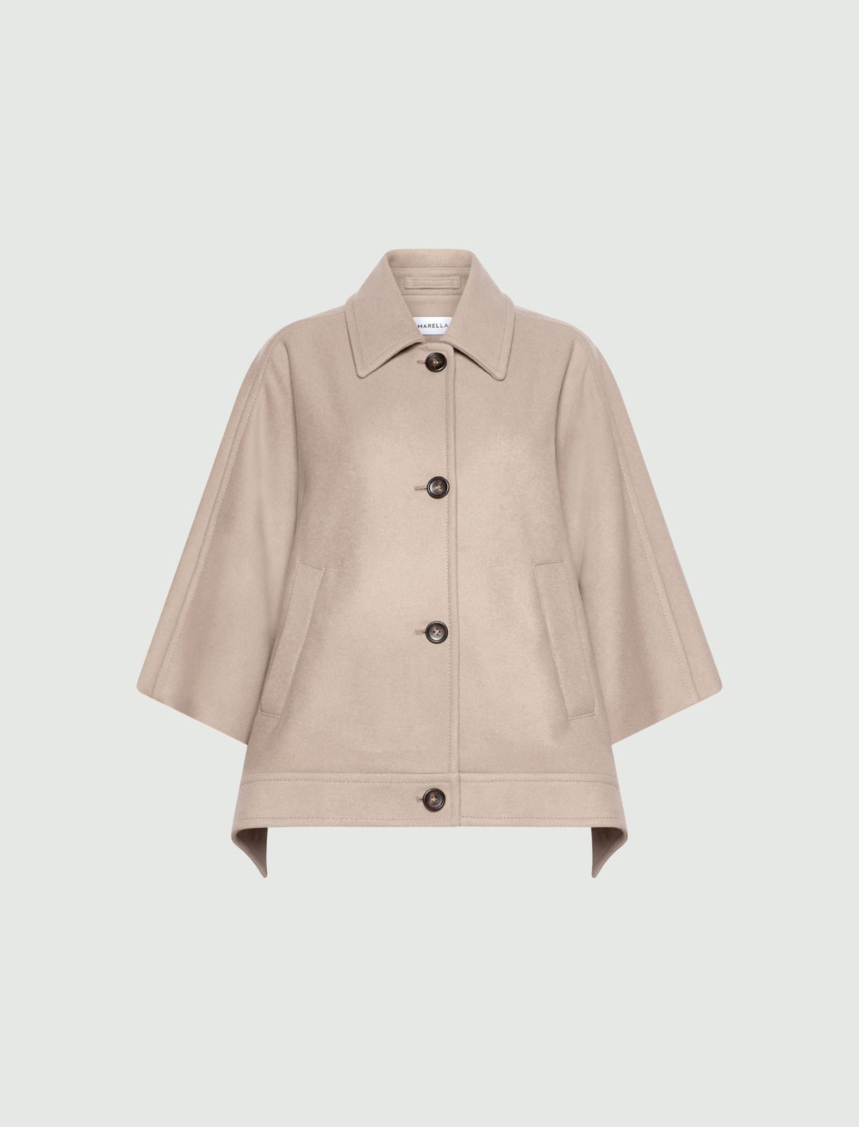 Tech wool cape - HAZELNUT BROWN - Marella