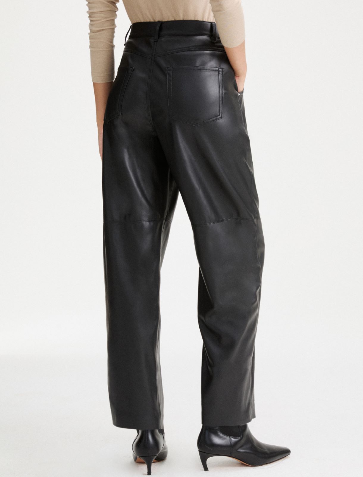 Five-pocket coated jersey trousers - BLACK - Marella - 3