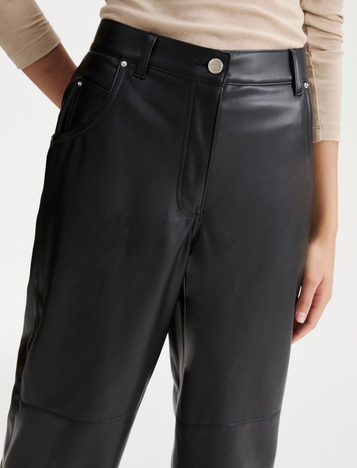 Five-pocket coated jersey trousers - BLACK - Marella - 5