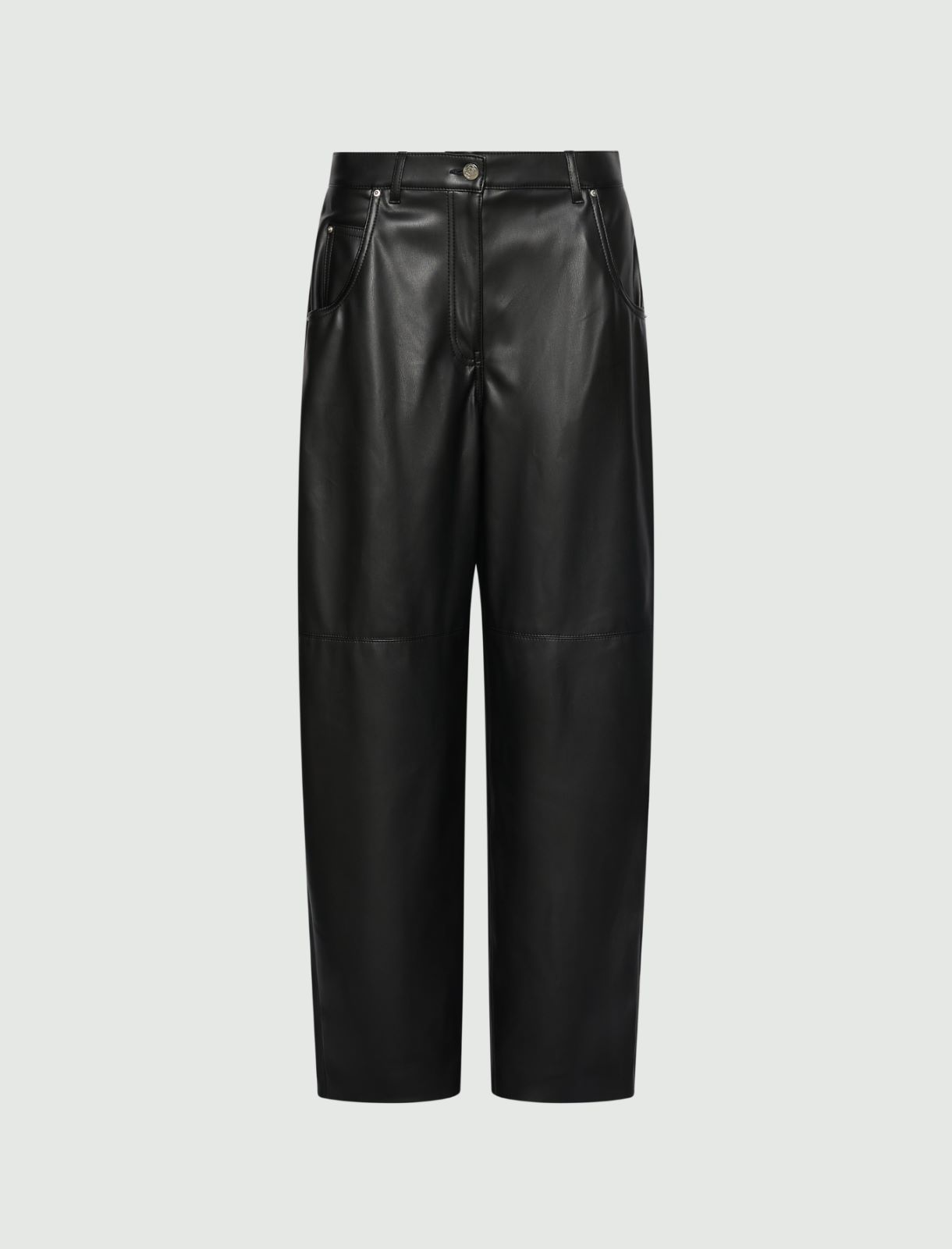 Five-pocket coated jersey trousers - BLACK - Marella