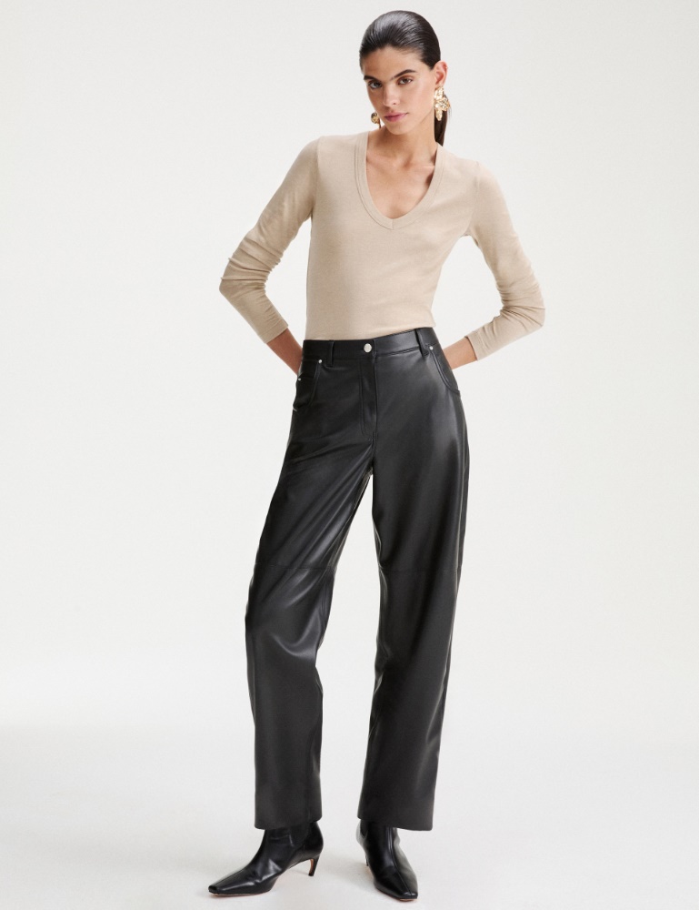Pantaloni 5 tasche in jersey spalmato - Marella