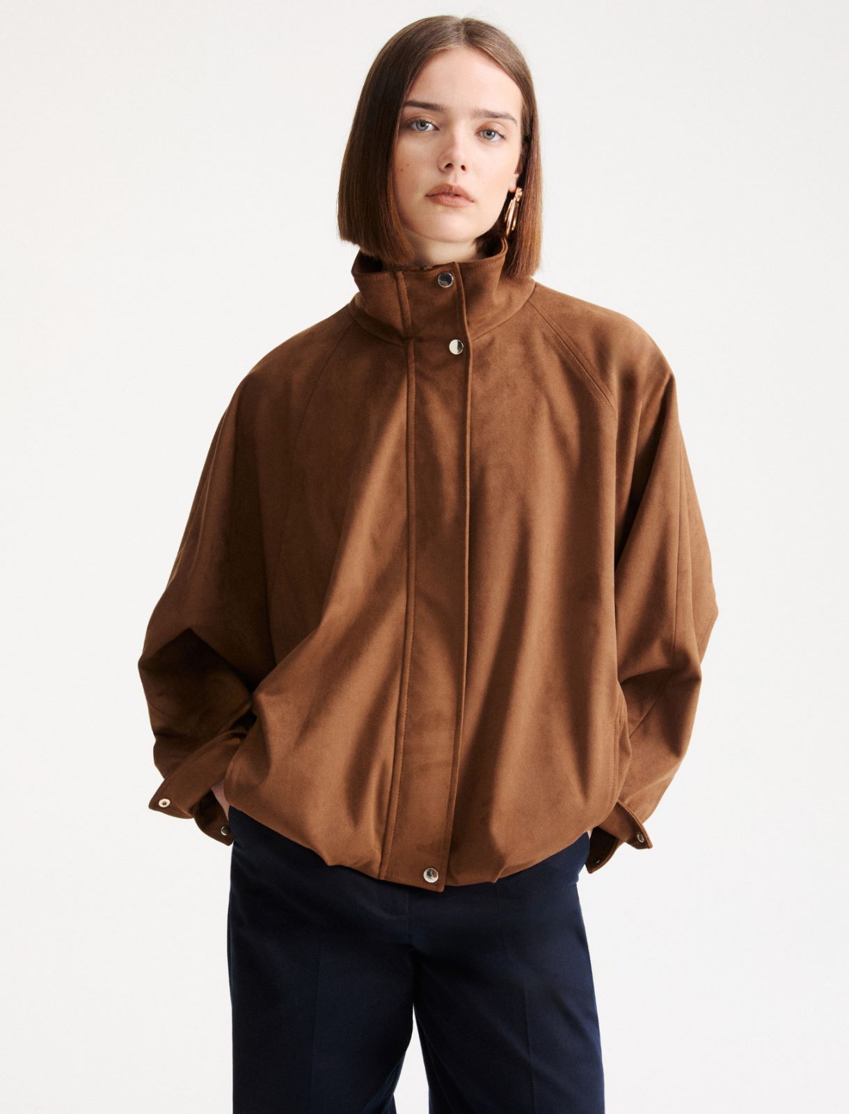 Blouson à col montant - Tabac - Marella - 5