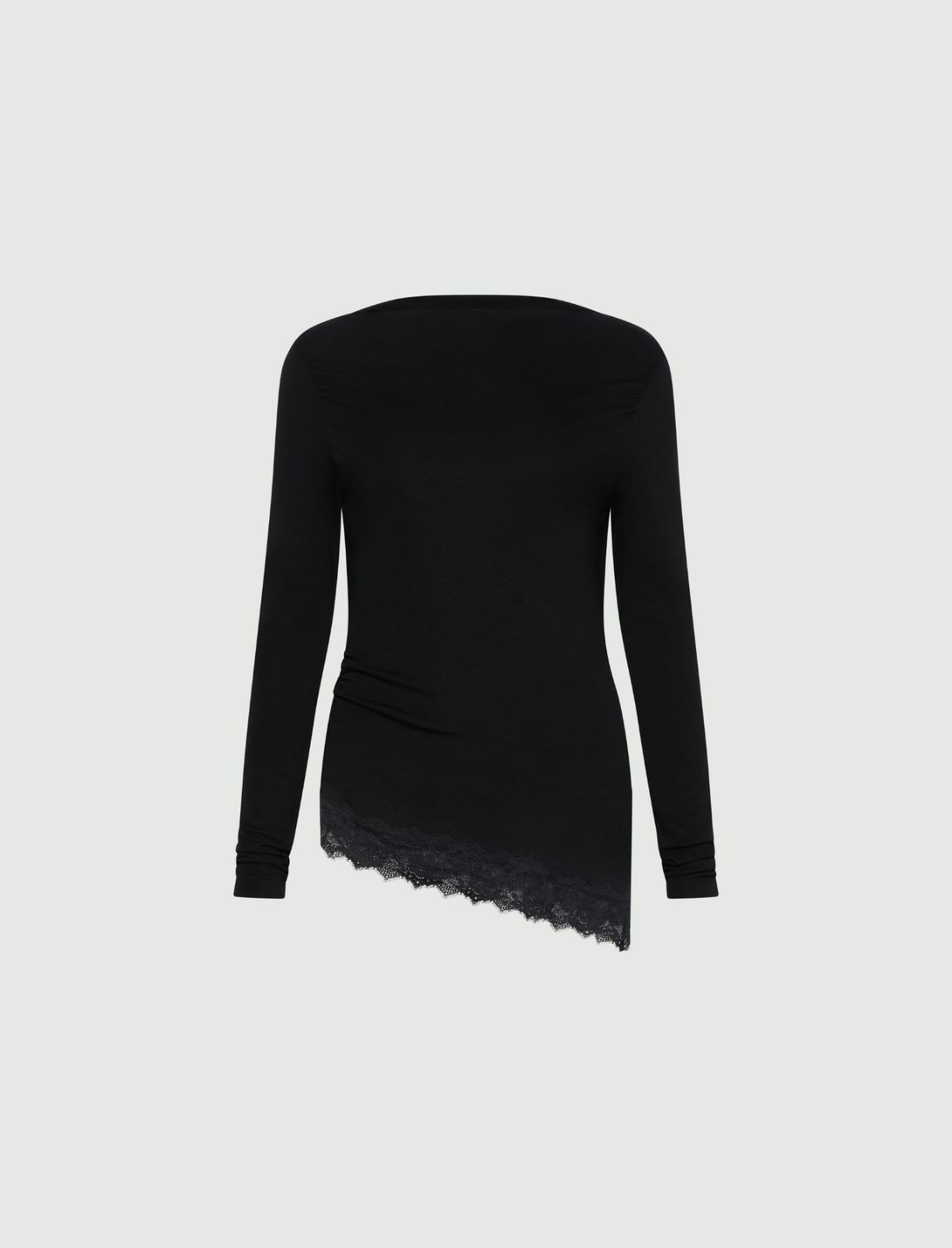 Asymmetric jersey T-shirt - BLACK - Marella
